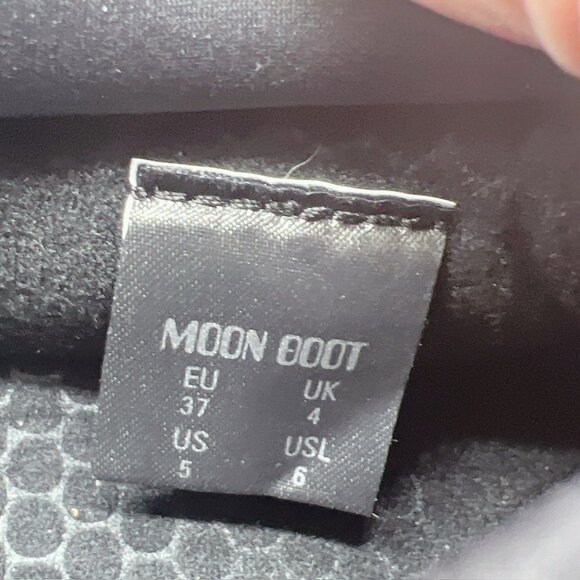 Moon Boot Park Soft Flower Slip On logo-print Boots Sneakers US 7 Black/ White - Picture 14 of 14